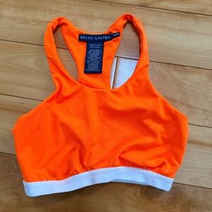 Ralph Lauren orange and white sports bra size XS